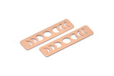 Copper Rectangle Blank, 8 Raw Copper Moon Phases Stamping Blanks (40x10x0.80mm) M01889