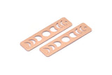 Copper Rectangle Charm, 8 Raw Copper Moon Phases Charms With 1 Hole, Stamping Blanks (40x10x0.80mm) M01888