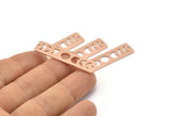 Copper Rectangle Charm, 8 Raw Copper Moon Phases Charms With 2 Holes, Stamping Blanks (40x10x0.80mm) M01887