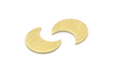 Brass Moon Blank, 24 Textured Raw Brass Crescent Moon Blanks (15x8x1mm) M01857