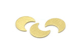 Brass Moon Blank, 24 Textured Raw Brass Crescent Moon Blanks (15x8x1mm) M01857