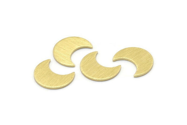 Brass Moon Blank, 24 Textured Raw Brass Crescent Moon Blanks (15x8x1mm) M01857