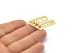 Brass Rectangle Charm, 10 Raw Brass Moon Phases Charms With 1 Hole, Stamping Blanks (25x10x0.80mm) M01992