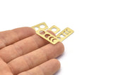 Brass Rectangle Blank, 8 Textured Raw Brass Moon Phases Stamping Blanks (25x10x0.80mm) M01990