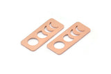 Copper Rectangle Blank, 8 Raw Copper Moon Phases Stamping Blanks (25x10x0.80mm) M01886