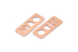 Copper Rectangle Blank, 8 Raw Copper Moon Phases Stamping Blanks (25x10x0.80mm) M01886