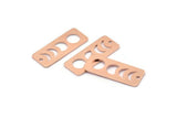 Bakır Dikdörtgen Charm, 1 Delikli 8 Ham Bakır Ay Evreleri Charm'ı, Damgalama Boşlukları (25x10x0,80 mm) M01885