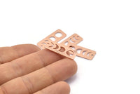Bakır Dikdörtgen Charm, 1 Delikli 8 Ham Bakır Ay Evreleri Charm'ı, Damgalama Boşlukları (25x10x0,80 mm) M01885