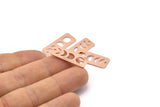 Bakır Dikdörtgen Charm, 1 Delikli 8 Ham Bakır Ay Evreleri Charm'ı, Damgalama Boşlukları (25x10x0,80 mm) M01885