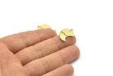 Brass Moon Charm, 24 Textured Raw Brass Crescent Moon Charms With 1 Loop And 3 Holes (15x9x1mm) M01841