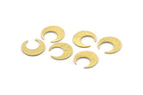 Brass Moon Blank, 12 Textured Raw Brass Crescent Moon Blanks (14x13.5x0.80mm) M01649