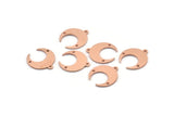 Copper Moon Charm, 12 Raw Copper Crescent Moon With 1 Loop And 2 Holes, Earrings (16x14x0.80mm) M01633