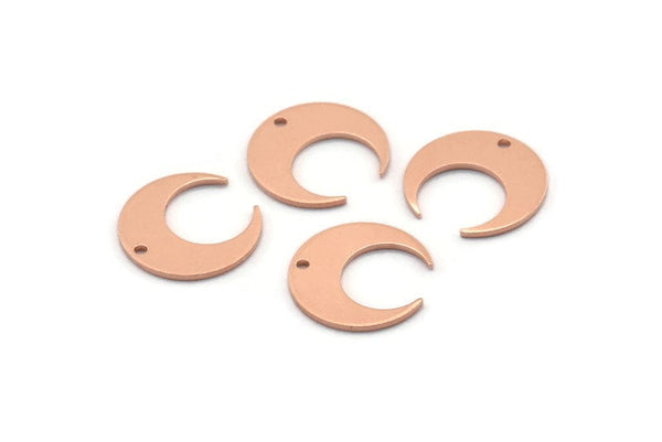 Bakır Ay Tılsımı, 1 Delikli 12 Ham Bakır Hilal Ay Tılsımı (14x13,5x0,80 mm) M01628