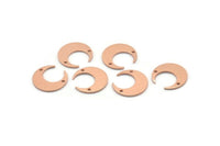Bakır Ay Tılsımı, 2 Delikli 12 Ham Bakır Hilal Ay Tılsımı (14x13,5x0,80 mm) M01629