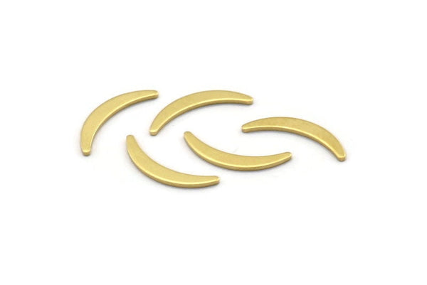 Brass Moon Blank, 100 Raw Brass, Crescent Moon, Brass Blanks (17x2.5x0.80mm) M01663