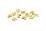 Brass Moon Blank, 250 Textured Raw Brass, Crescent Moon, Brass Blanks (7x0.80mm) M01659