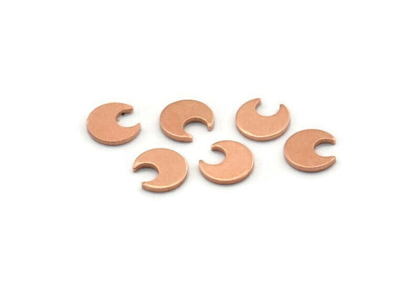 Copper Moon Blank, 250 Raw Copper, Crescent Moon, Copper Blanks (7x0.80mm) M01636