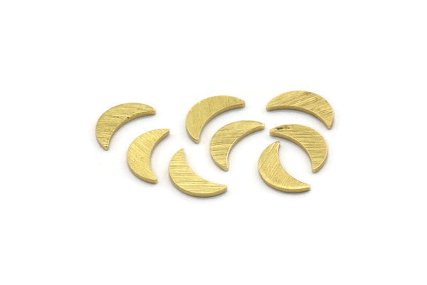 Brass Moon Blank, 100 Textured Raw Brass, Crescent Moon, Brass Blanks (9x3x0.80mm) M01660