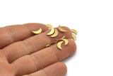 Brass Moon Blank, 100 Textured Raw Brass, Crescent Moon, Brass Blanks (9x3x0.80mm) M01660