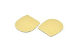 D Shape Blank, 12 Raw Brass D Shaped Stamping Blanks, Findings (20x19x0.80mm) M01642