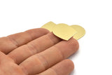 D Shape Blank, 12 Raw Brass D Shaped Stamping Blanks, Findings (20x19x0.80mm) M01642