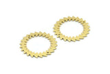 Brass Circle Charm, 2 Raw Brass Circle Charms With 2 Holes, Brass Pendants, Findings, Connectors (25x0.80mm) M01614