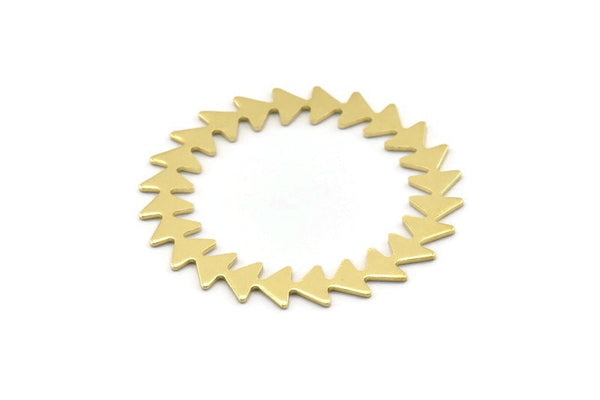 Brass Circle Charm, 2 Raw Brass Circle Charms, Brass Connectors, Findings, Connectors (42x0.80mm) M01618