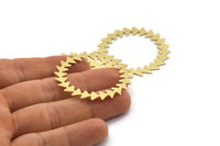Brass Circle Charm, 2 Raw Brass Circle Charms, Brass Connectors, Findings, Connectors (42x0.80mm) M01618