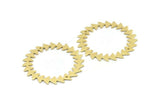 Brass Circle Charm, 2 Raw Brass Circle Charms With 2 Holes, Brass Pendants, Findings, Connectors (42x0.80mm) M01619