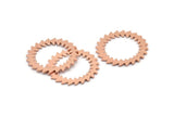 Copper Circle Charm, 2 Raw Copper Circle Charms, Copper Connectors, Findings, Connectors (25x0.80mm) M01624