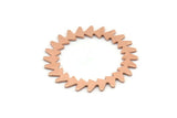 Copper Circle Charm, 2 Raw Copper Circle Charms, Copper Connectors, Findings, Connectors (34x0.80mm) M01622
