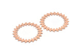 Copper Circle Charm, 2 Raw Copper Circle Charms, Copper Connectors, Findings, Connectors (42x0.80mm) M01571