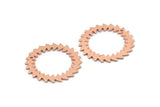Copper Circle Charm, 2 Raw Copper Circle Charms With 1 Hole, Copper Connectors, Findings, Connectors (25x0.80mm) M01623