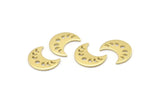 Brass Moon Blank, 24 Raw Brass Crescent Moon Phases Blanks (15x8x1mm) M01866