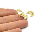 Brass Moon Blank, 24 Raw Brass Crescent Moon Phases Blanks (15x8x1mm) M01866