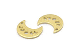 Brass Moon Charm, 24 Raw Brass Crescent Moon Phases Charms With 1 Hole (15x8x1mm) M01868
