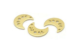 Brass Moon Charm, 24 Raw Brass Crescent Moon Phases Charms With 1 Hole (15x8x1mm) M01868