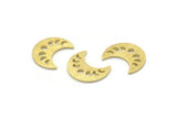 Brass Moon Blank, 24 Textured Raw Brass Crescent Moon Phases Blanks (15x8x1mm) M01863