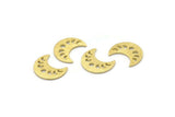 Brass Moon Blank, 24 Textured Raw Brass Crescent Moon Phases Blanks (15x8x1mm) M01863
