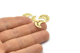 Brass Moon Charm, 24 Textured Raw Brass Crescent Moon Phases Charms With 1 Hole (15x8x1mm) M01862