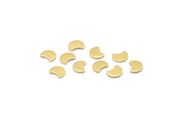 Brass Moon Blank, 250 Raw Brass, Crescent Moon, Brass Blanks, Tiny Brass Moon (6x5x0.80mm) M01872