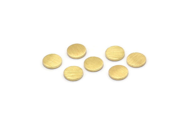 Brass Round Tag, 100 Textured Raw Brass Round Stamping Blanks, Findings (6x0.80mm) M01874
