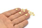 Brass Round Tag, 100 Textured Raw Brass Round Stamping Blanks, Findings (6x0.80mm) M01874
