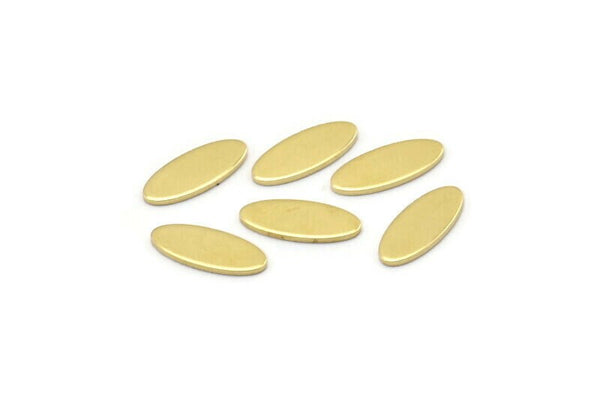 Brass Oval Blank, 100 Raw Brass, Brass Blanks, Tiny Brass Oval Blanks (12x5x0.80mm) M01999