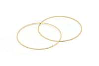 65mm Circle Connectors - 4 Gold Plated Brass Circle Connectors (65x1x1mm) Bs 1104 Q0696