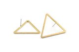 Brass Triangle Earring, 6 Raw Brass Triangle Stud Earrings (33x29x2x1mm) D1022 A2032