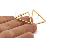 Brass Triangle Earring, 12 Raw Brass Triangle Stud Earrings (27x1mm) BS 1028 A2056