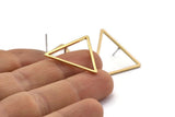 Brass Triangle Earring, 12 Raw Brass Triangle Stud Earrings (27x1mm) BS 1028 A2056