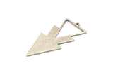 Silver Triangle Charm, 4 Antique Silver Plated Brass Triangle Charms With 1 Loop (49x21x1mm) M01110 H1294