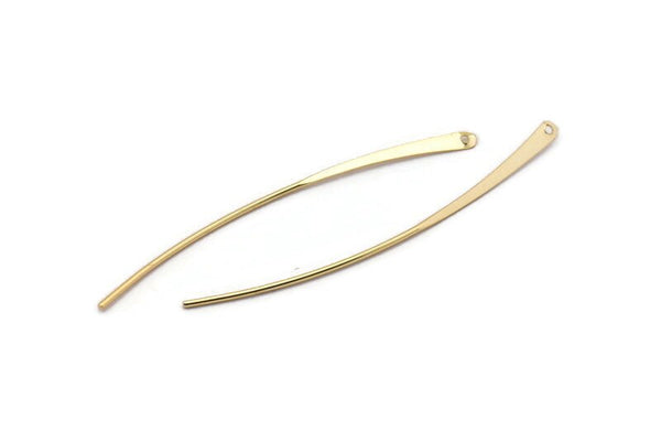 Gold Stud Earring Wires, 12 Gold Plated Brass Needle Bar Earring Wires With 1 Hole (60x2.5x1mm) BS 2290 H1071